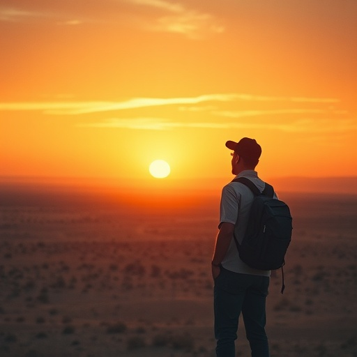 Silhouetted Against the Setting Sun: A Moment of Contemplation