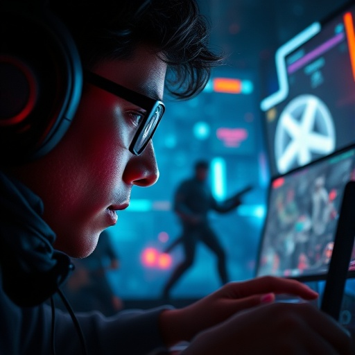 Lost in the Neon Glow: A Gamer’s Intense Focus