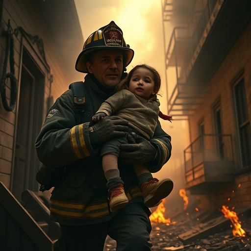 Heroic Rescue Amidst the Flames