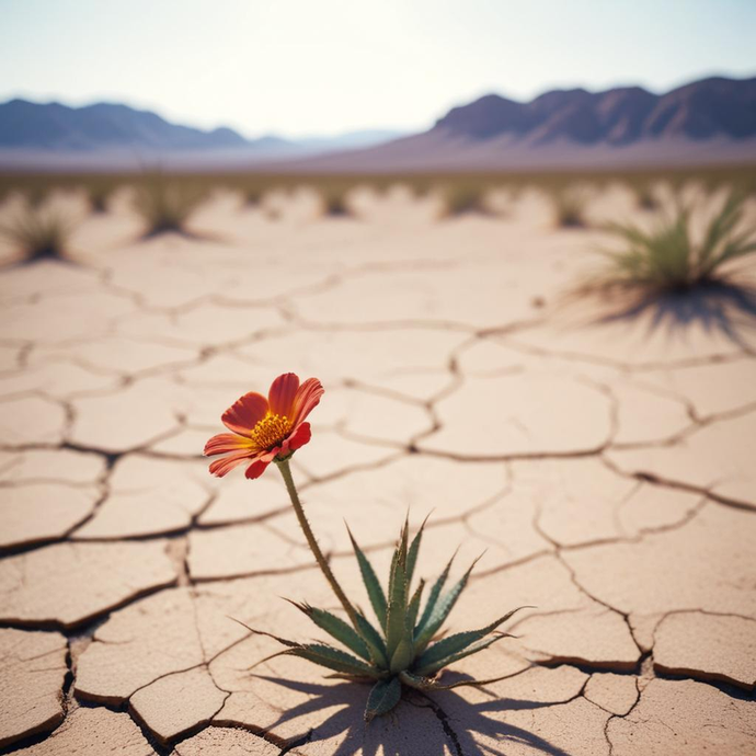 A Single Bloom in the Desert’s Embrace