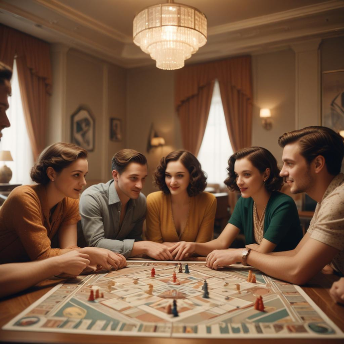 Friends Gather for a Vintage Board Game Showdown