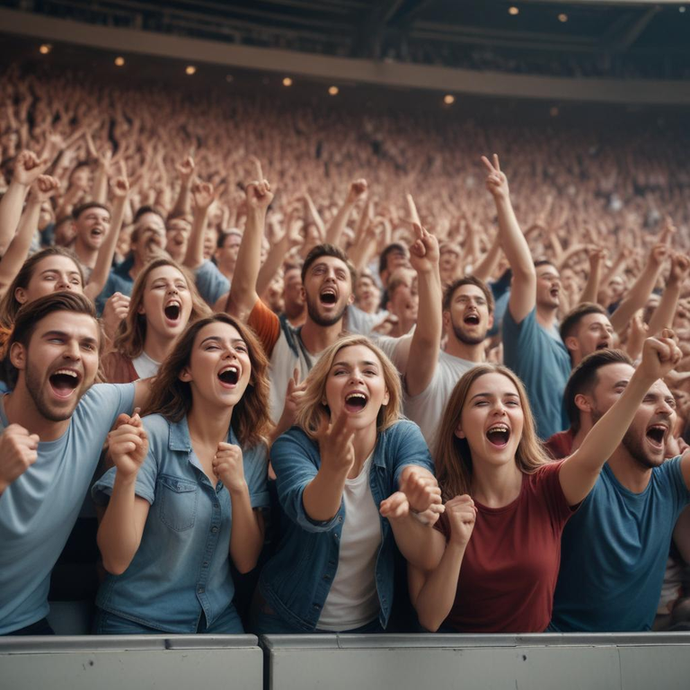 The Thrill of the Crowd: A Sea of Faces United in Excitement