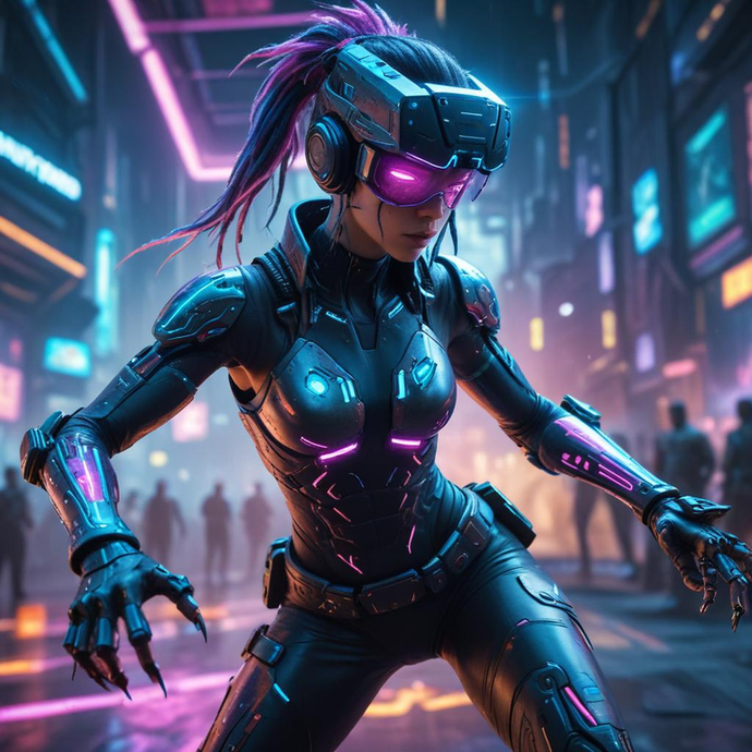 Cyberpunk Femme Fatale: A Shadow in the Neon