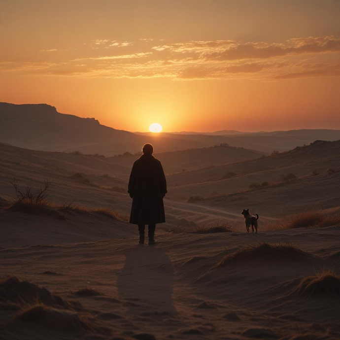 Silhouetted Solitude: A Moment of Tranquility in the Desert