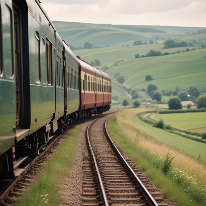 Nostalgia on Rails: A Vintage Train Disappears into the Green Valley