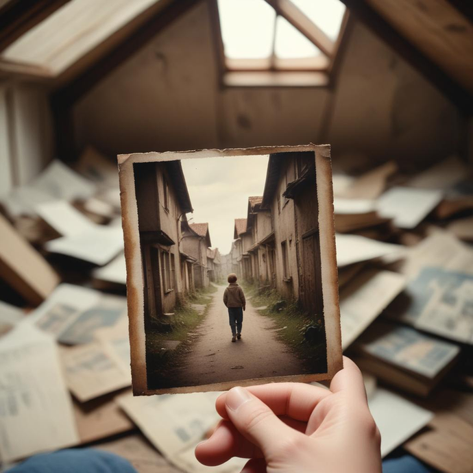 A Boy’s Journey Through Time: A Faded Photograph Whispers of a Bygone Era