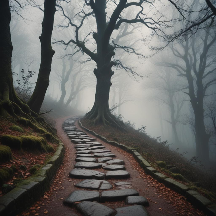 Lost in the Mist: A Path Through a Haunting Forest