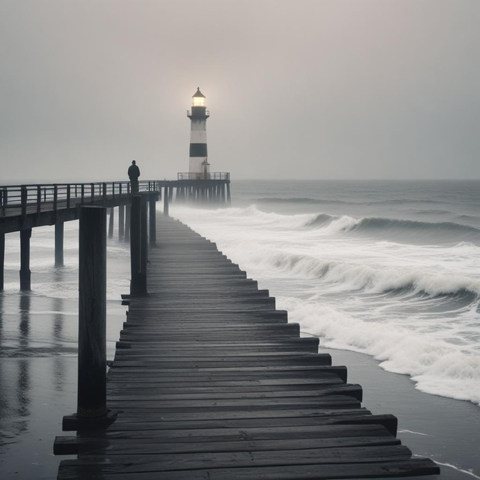 A Lone Figure Seeks Hope Amidst the Storm