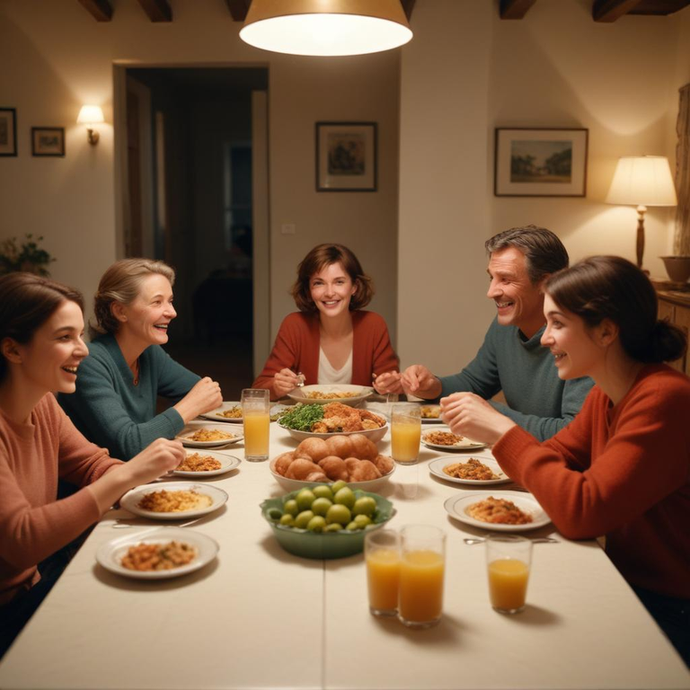 Family Dinner: A Moment of Warmth and Laughter