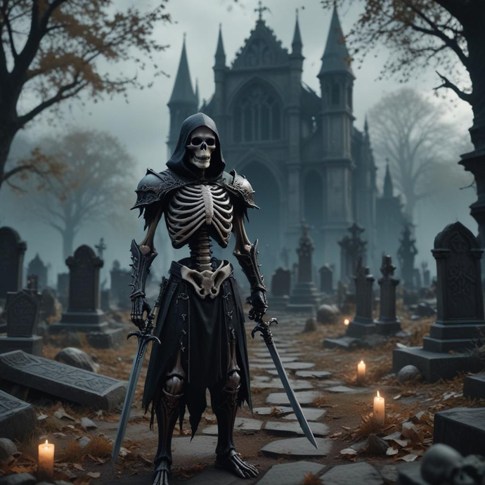 A Shadow in the Graveyard: A Skeletal Knight Heralds the Unknown