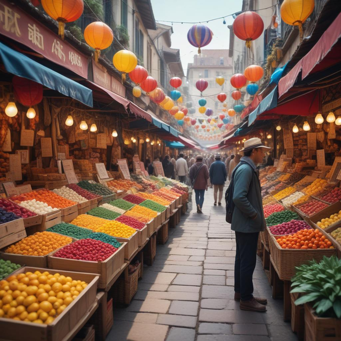 Lost in the Vibrant Tapestry of a Bustling Market