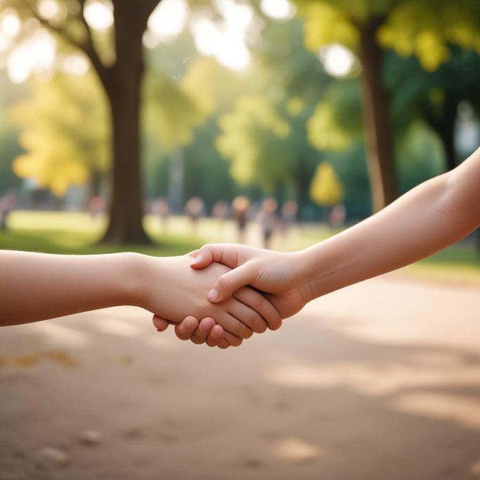 A Handshake of Hope in a Peaceful Park