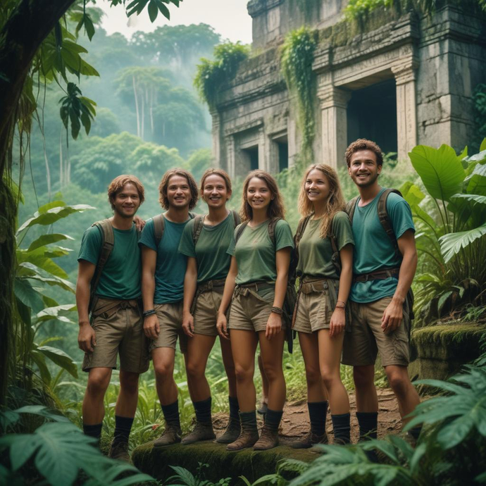 Jungle Adventure Awaits: Friends Explore Ancient Ruins