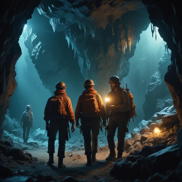 Lost in the Ethereal Glow: Explorers Venture into a Mysterious Cave