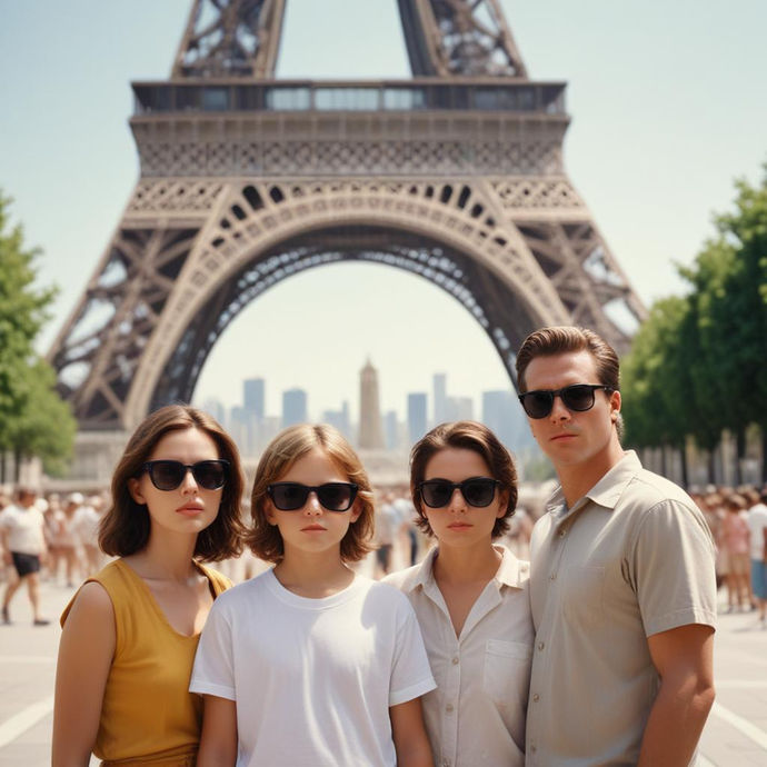 Parisian Chic: A Moment of Joy at the Eiffel Tower