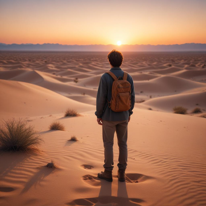 Sunset Solitude in the Desert