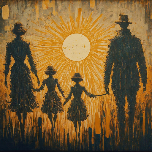 Silhouettes of Hope in a Setting Sun