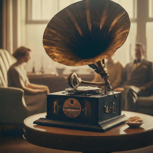 A Moment Frozen in Time: Vintage Gramophone Captures Nostalgic Charm