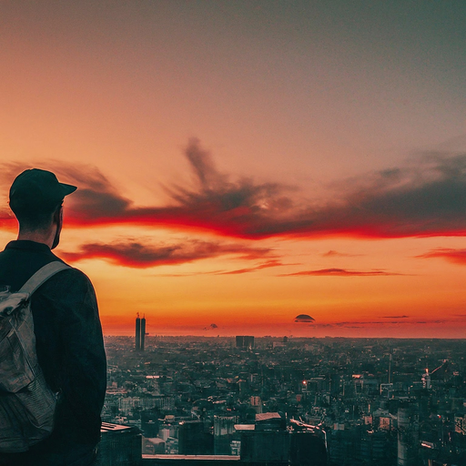 Silhouetted Against the Sunset, a Man’s Solitude