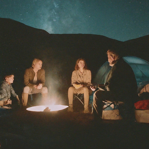 Campfire Serenity Under a Starry Sky