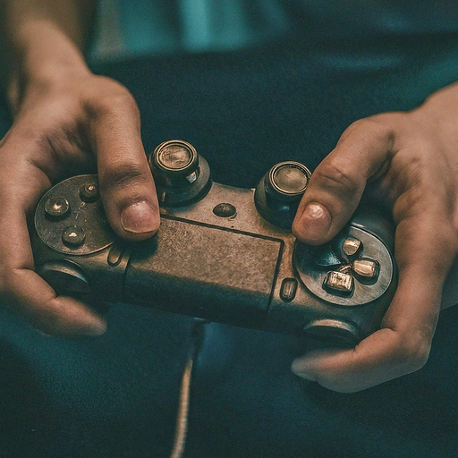 The Controller in Focus: A Moment of Intense Gaming