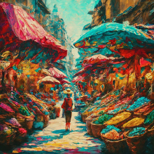 A Symphony of Color: Capturing the Energy of a Bustling Market