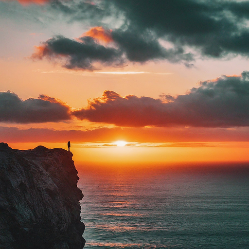 Silhouetted Against the Sunset: A Moment of Contemplation