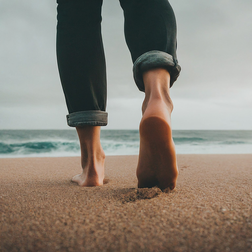 Footprints in the Sand: A Moment of Tranquility