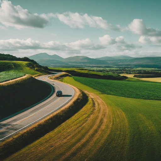 Tranquil Journey Through Rolling Hills