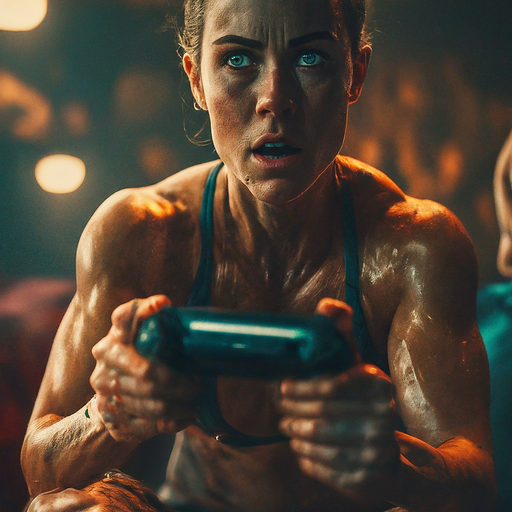 The Focus of a Champion: A Woman’s Intense Concentration During Gameplay