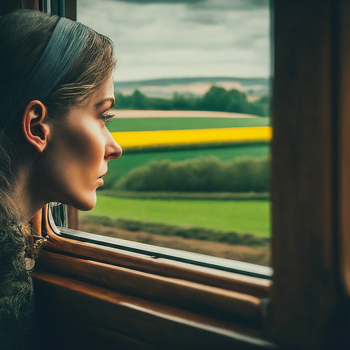 Lost in the Landscape: A Moment of Melancholy on the Train