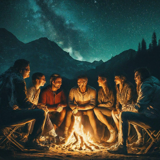 Campfire Tales Under a Starry Sky