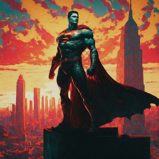 Superman: A Silhouette of Hope Against the Setting Sun