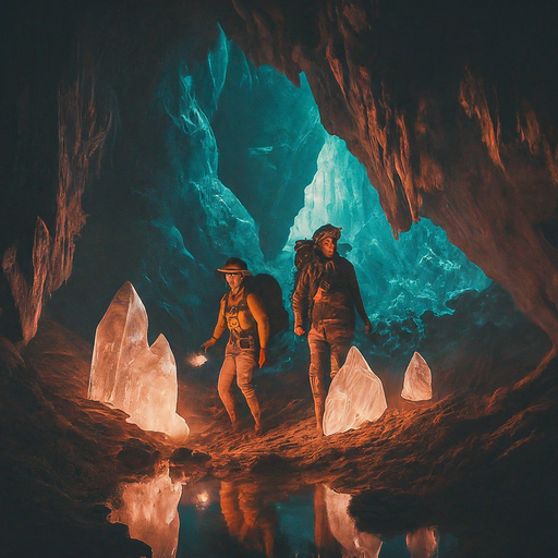 Lost in the Glow: An Ethereal Journey Through a Crystal Cavern