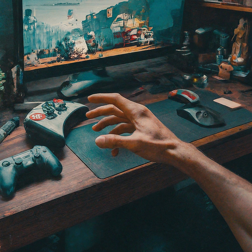 Focused on the Game: A Hand Reaches for the Mouse