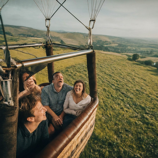 Soaring High: A Joyful Ride Above the Green Countryside