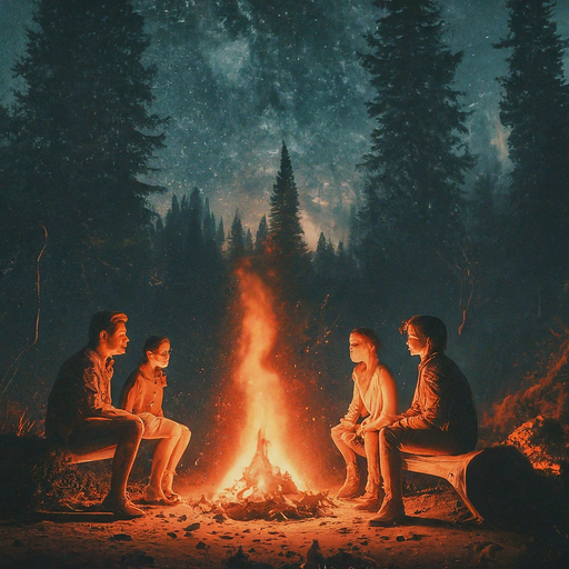 Campfire Magic Under a Starry Sky