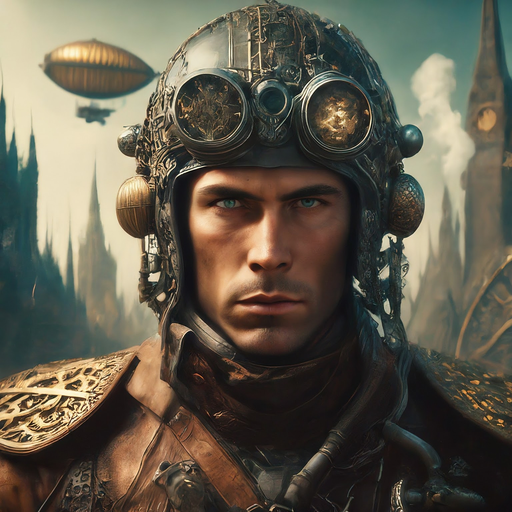 Steampunk Adventurer Gazes Upon a City of Tomorrow