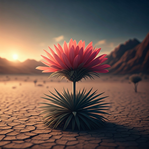 A Single Bloom in the Desert’s Embrace