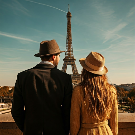 Parisian Romance: A Silhouette Against the Eiffel Tower