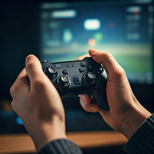 In the Zone: Gamer’s Hands Grip the Controller