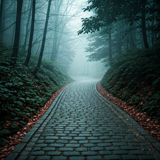 Lost in the Mist: A Winding Path Beckons