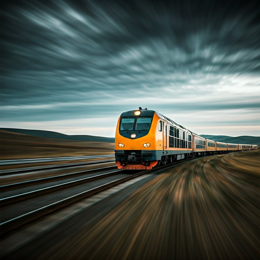 Racing Towards the Horizon: A Dramatic Train Journey