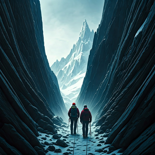 Two Hikers Conquer a Snowy Mountain Pass