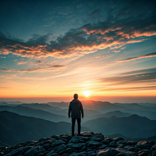 Silhouetted Against Majesty: A Sunrise Over Endless Mountains