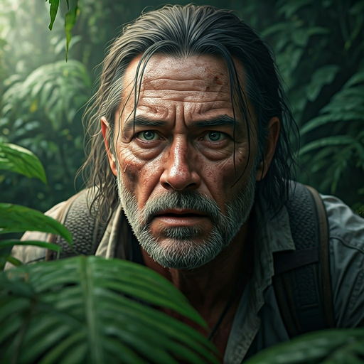 Lost in the Jungle: A Man’s Intense Gaze Holds a Secret