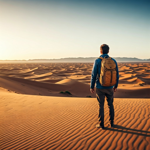 Solitude and Sunset in the Desert