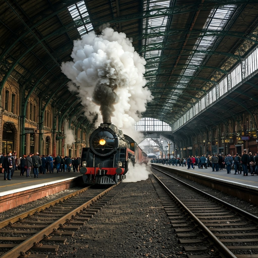 Nostalgia in Smoke: A Steam Train’s Majestic Departure