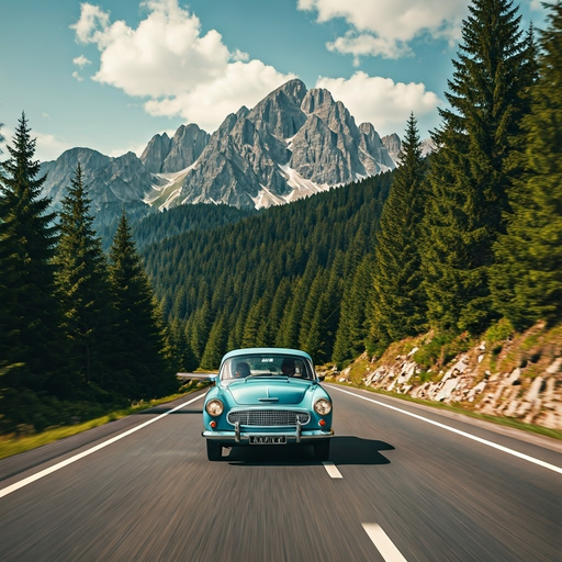 Vintage Journey Through a Serene Mountain Valley