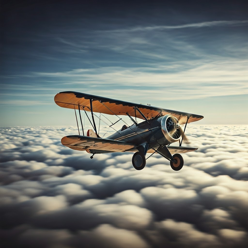 Soaring Through Nostalgia: A Vintage Biplane’s Journey Above the Clouds